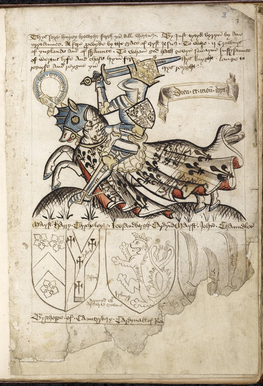 Heinrich VI. zu Pferd, Wappen zur Zeit Heinrichs VI. von English School