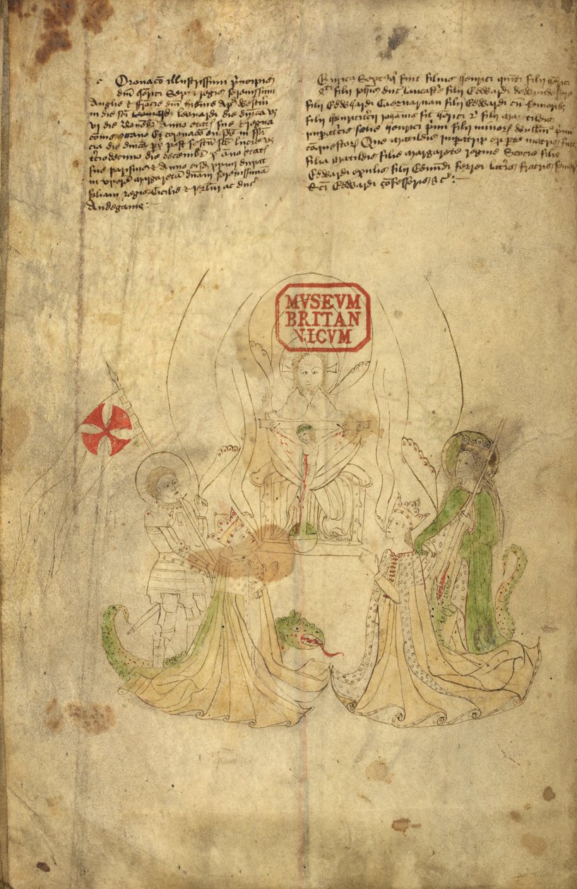Harley 318, f.8v Heinrich VI., König von England, und seine Frau, Margarete von Anjou, Illustration aus 