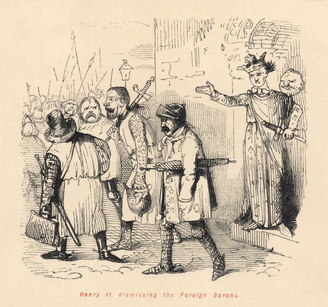 Heinrich II. (1133-89) entlässt die ausländischen Barone von English School