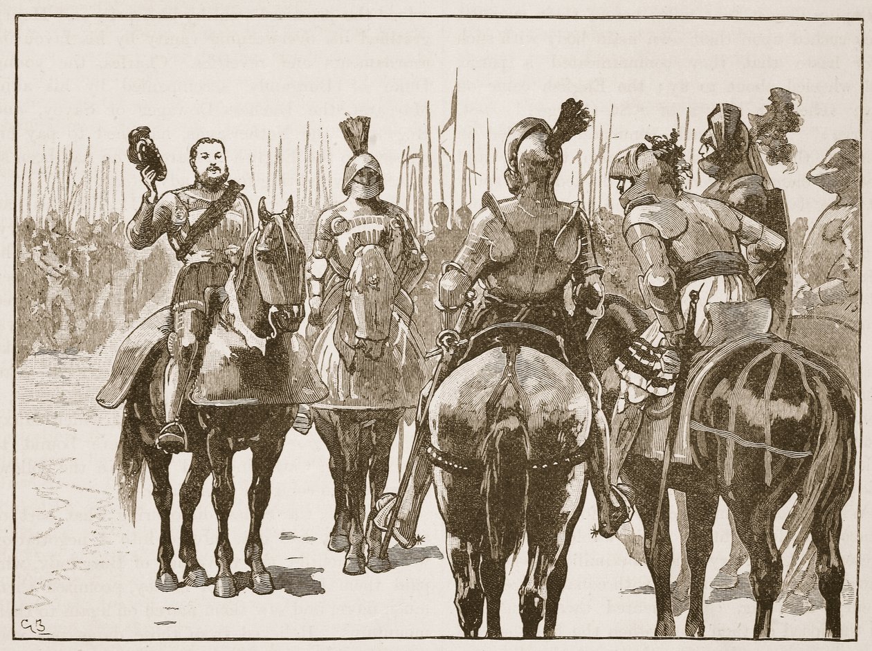 Heinrich und die gefangenen französischen Offiziere, Illustration aus Cassells Illustrierter Geschichte Englands von English School