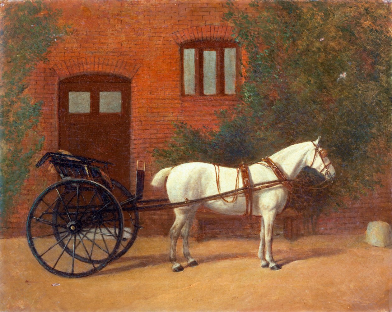 Pferd an eine Kutsche angespannt (Paar zu 416406) von English School