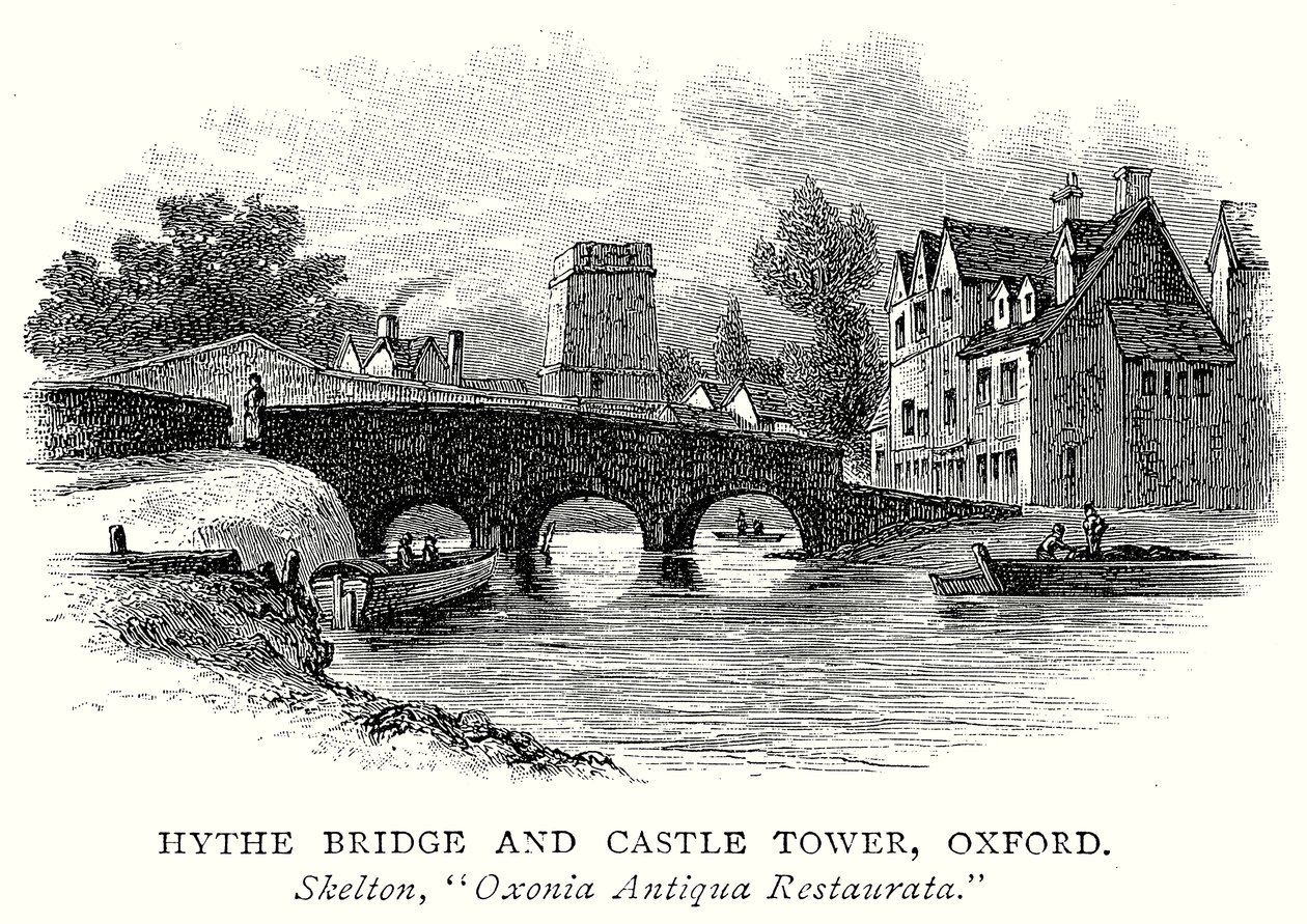Hythe-Brücke und Schlossturm, Oxford von English School