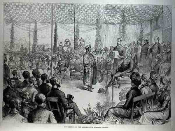 Einsetzung des Maharadschas von Burdwan, Bengalen von English School