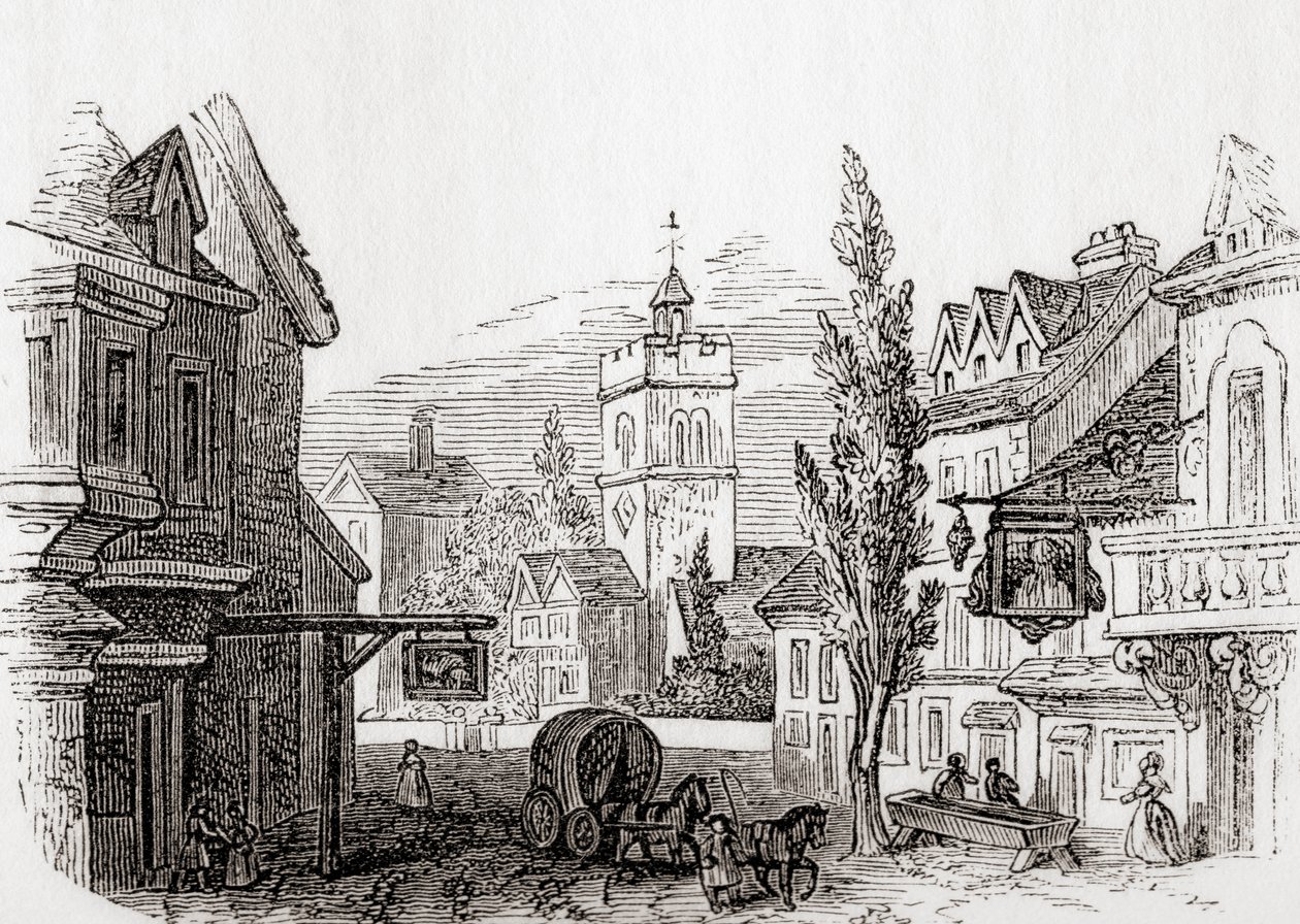 Islington, Großraum London, England im Jahr 1760, aus Old England: A Pictorial Museum, veröffentlicht 1847 von English School