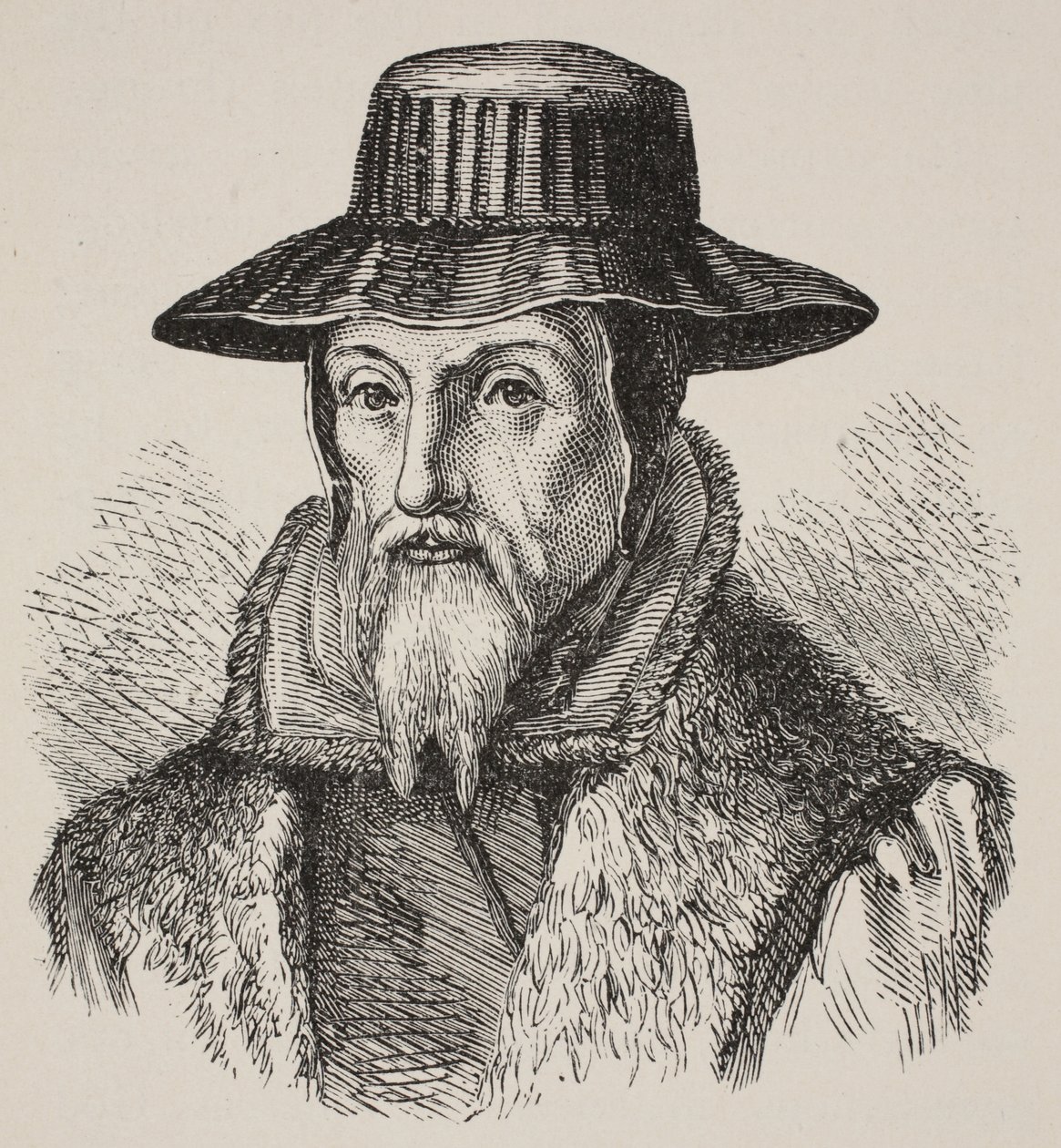 John Foxe, Illustration aus Die Kirche von England: Eine Geschichte für das Volk von H.D.M. Spence-Jones, veröffentlicht um 1910 von English School