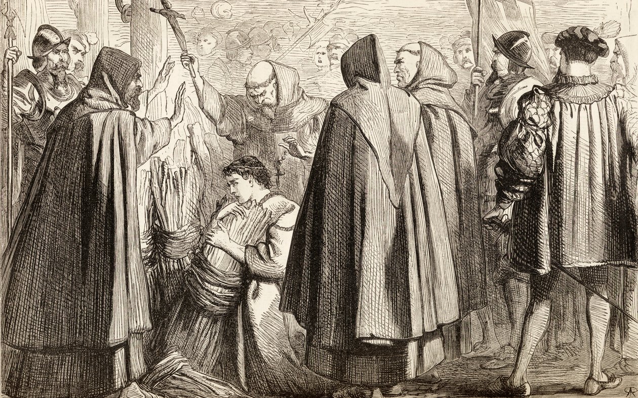 John Frith kurz vor seiner Verbrennung wegen Häresie im Jahr 1533, ca. 1865 von English School
