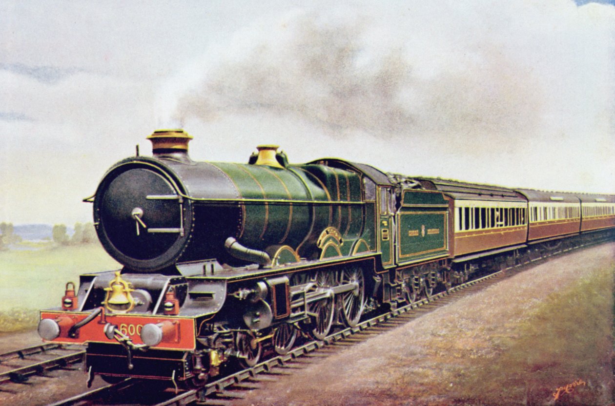 König George V des G.W.R Cornish Railway Express, Illustration aus The Wonder Book of Railways, vierzehnte Ausgabe, herausgegeben von Harry Golding, 1929 von English School