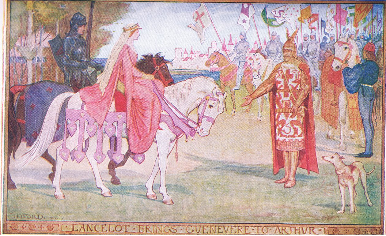 Lancelot bringt Guenevere zu Arthur, Illustration aus 