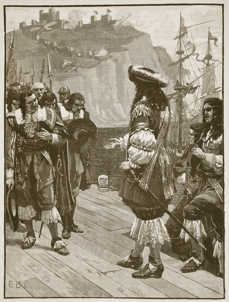 Landung von Charles II in Dover, 26. Mai 1660, Illustration aus Cassells Illustrierter Geschichte Englands von English School