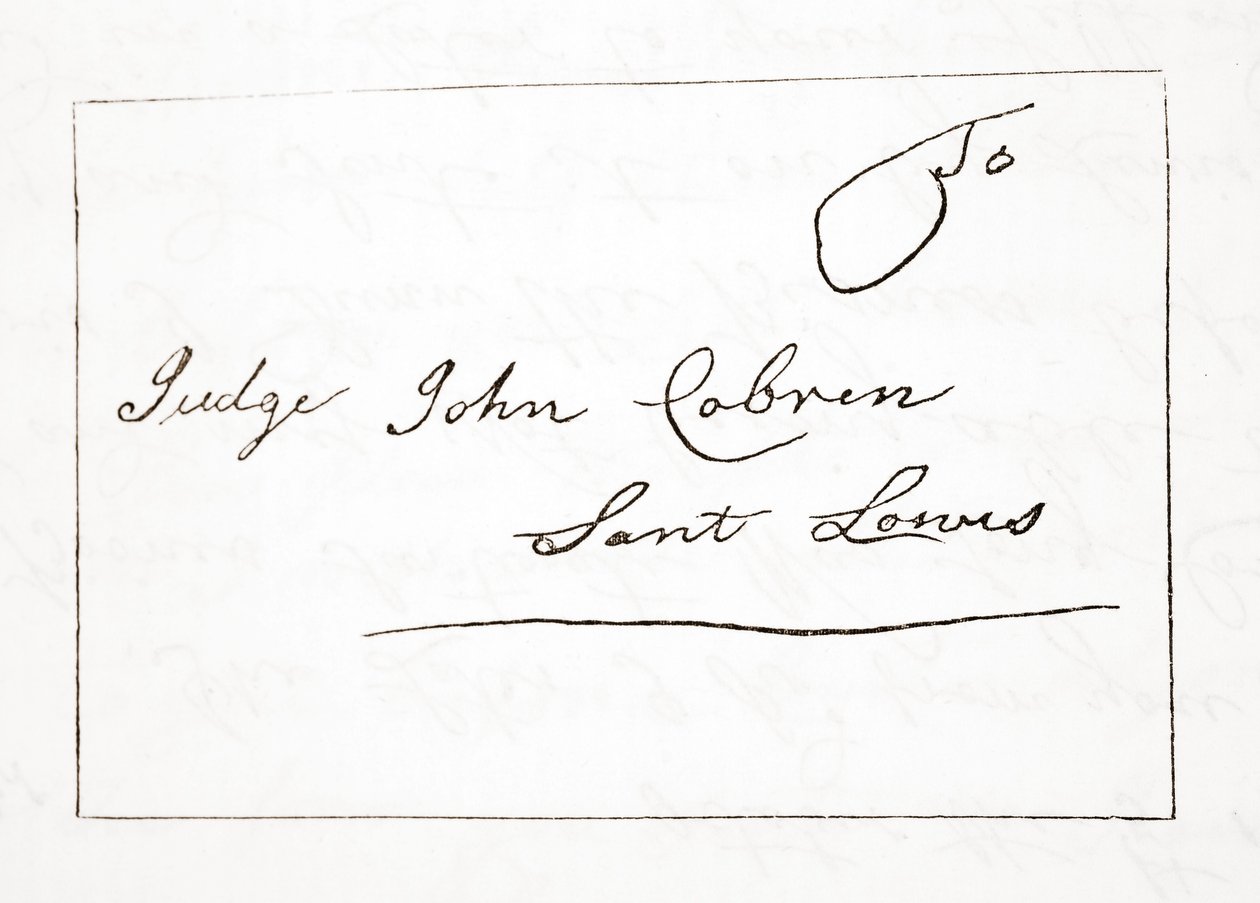 Brief von Daniel Boone an Richter John Cobren, Original datiert 5. Oktober 1809 von English School