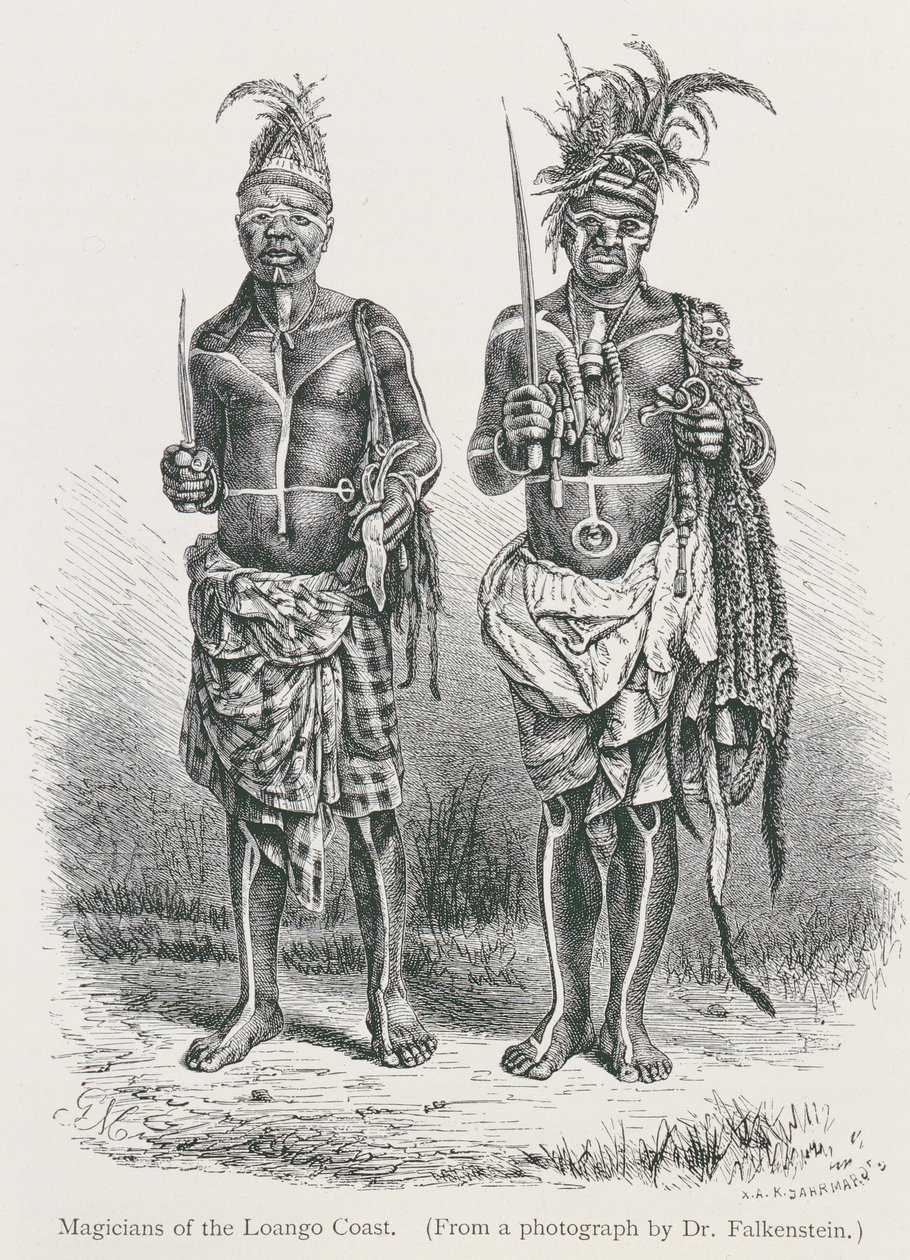 Magier der Loango-Küste, graviert nach einem Foto von Dr. Falkenstein, aus 