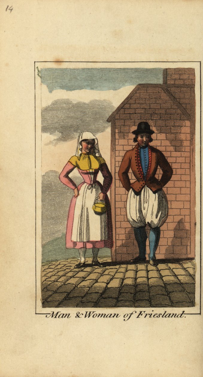 Mann und Frau aus Friesland, Holland von English School