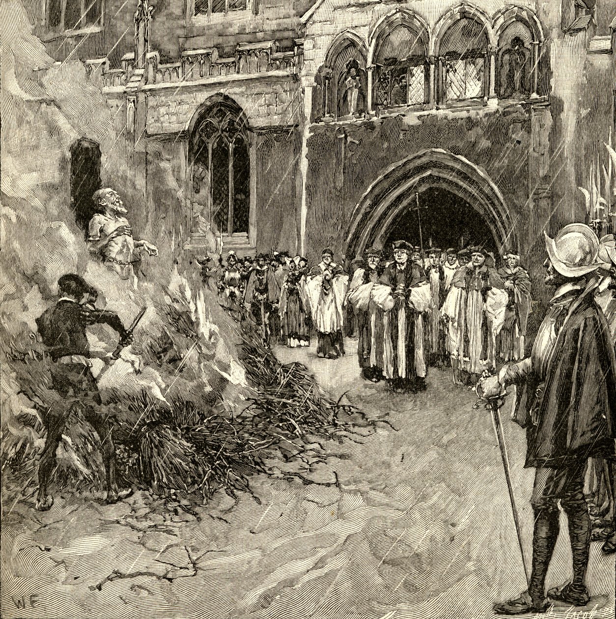 Märtyrertod von John Hooper (ca. 1495-1555) in Gloucester von English School