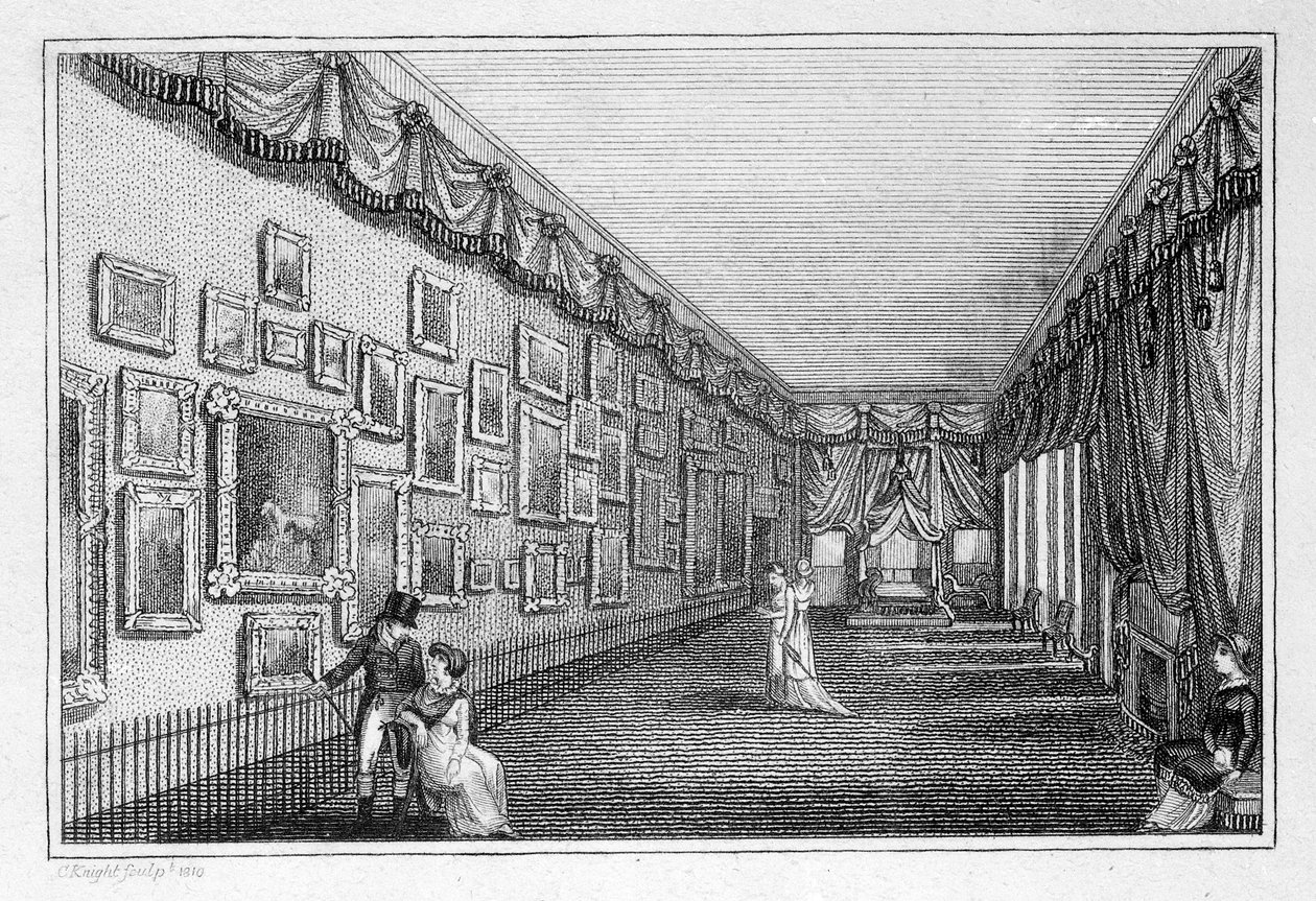 Mary Linwoods Stickereiausstellung von gestickten Gemälden im Savile House von English School