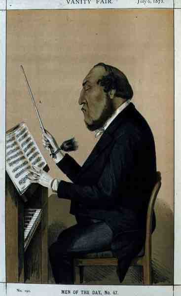 Männer des Tages, Nr. 47: "Orchestrierung", Karikatur aus Vanity Fair, 6. Juli 1872 von English School