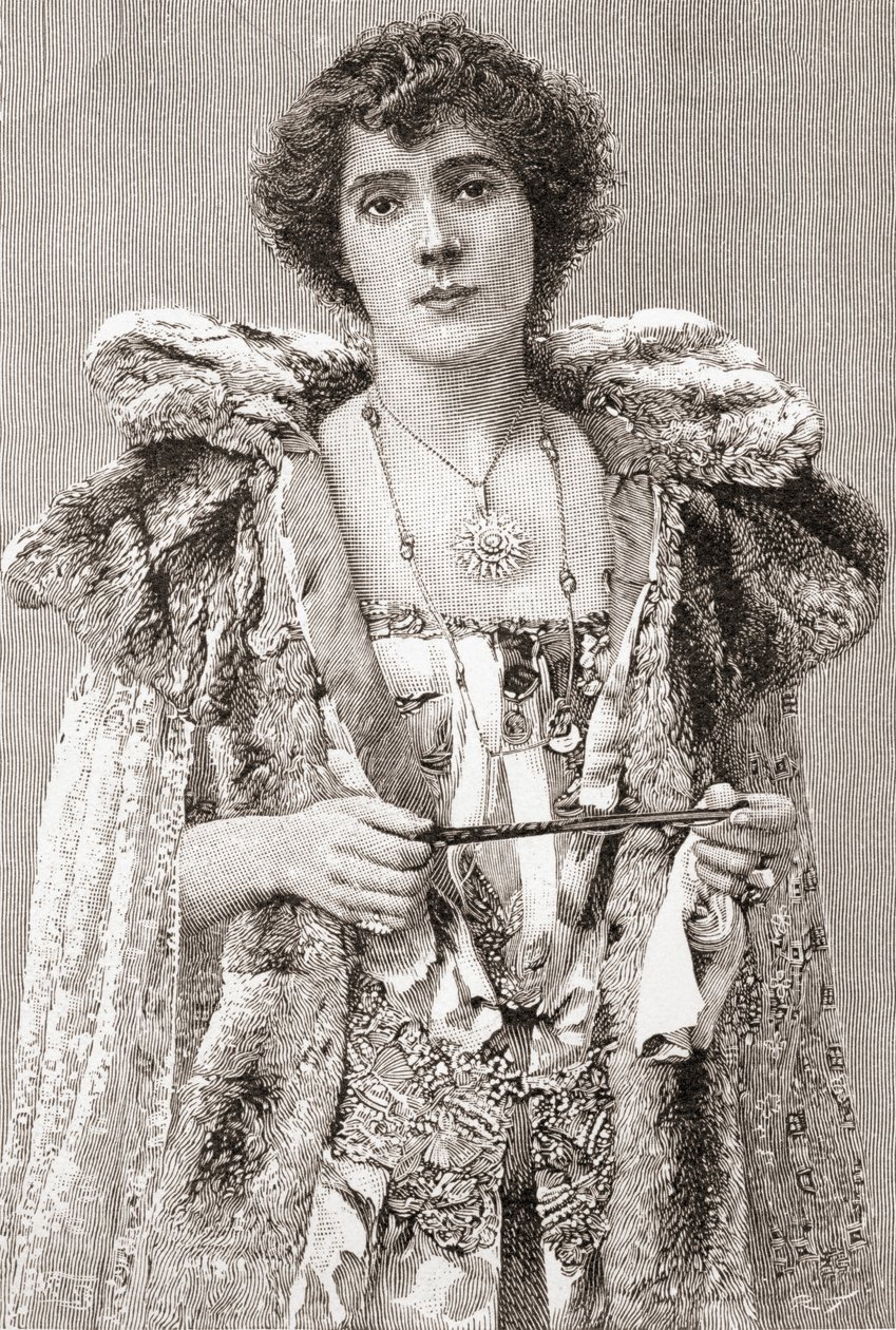 Mrs. Patrick Campbell, aus The Strand Magazine, veröffentlicht 1897 von English School