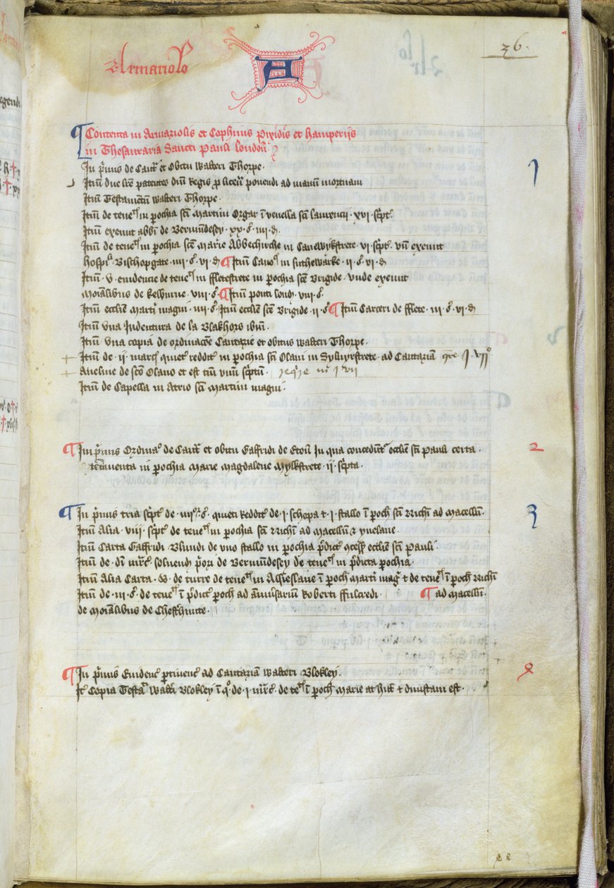 Inventar von Dean Lyseux, St. Pauls Kathedrale, 1440 von English School