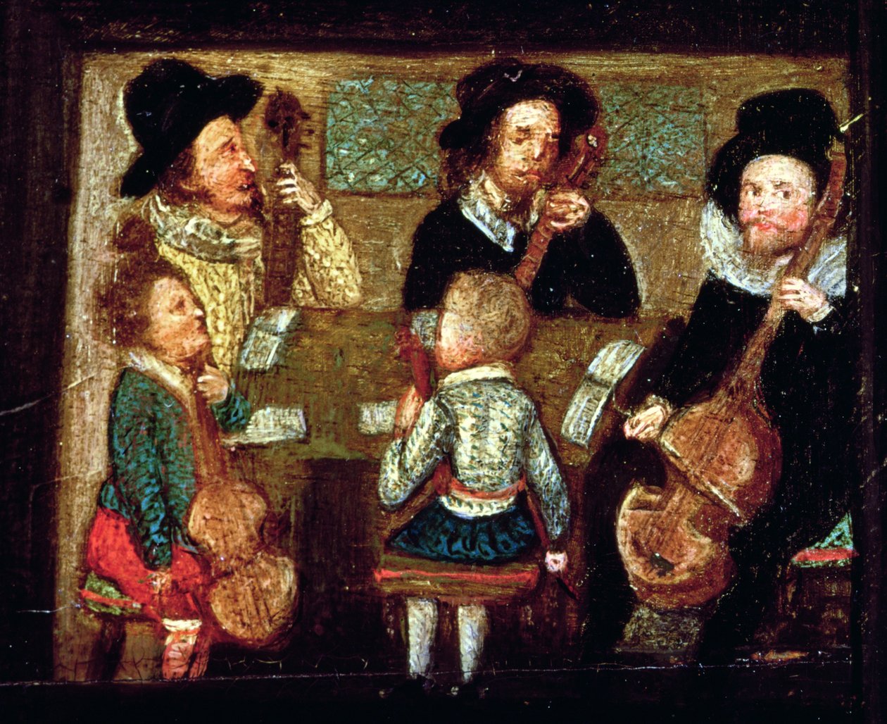 Musiker im Wadley House (Detail) von English School