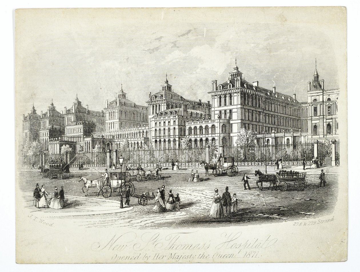 Neues St. Thomas Krankenhaus, eröffnet von Ihrer Majestät der Königin 1871 von English School
