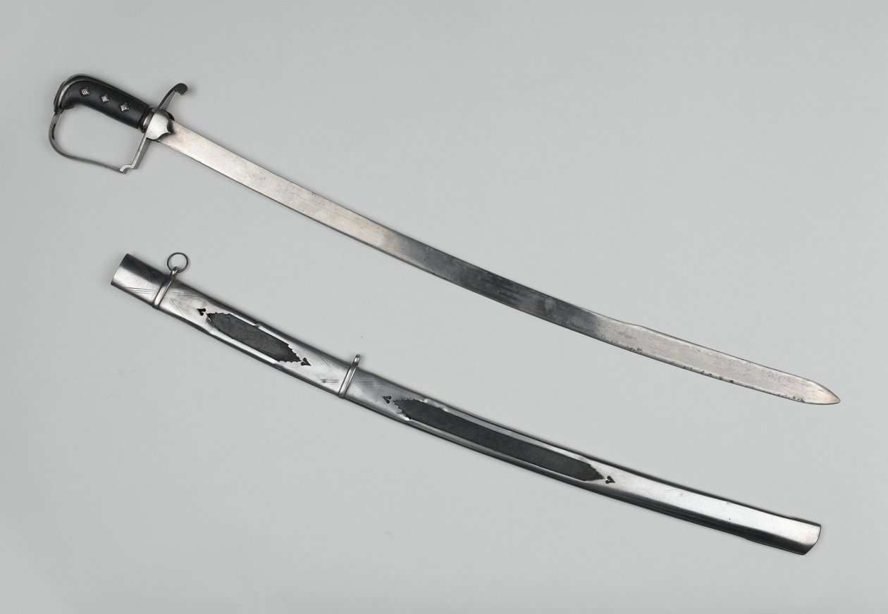 Offiziersschwert, 51. Fußregiment, ca. 1809 (Stahl mit Holzgriff) von English School