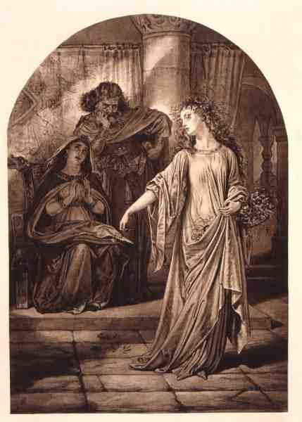 Ophelia, in Hamlet von William Shakespeare von English School