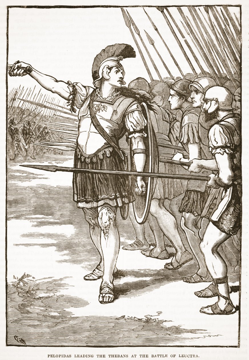 Pelopidas führt die Thebaner in der Schlacht von Leuktra von English School