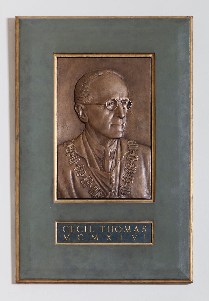 Plakette mit Cecil Thomas, Bildhauer & Medailleur, 1946 von English School