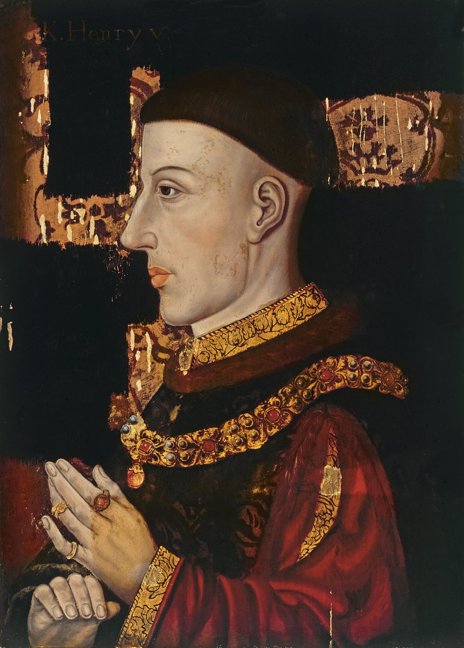 Porträt von Heinrich V. (1387-1422) (während der Restaurierung) von English School