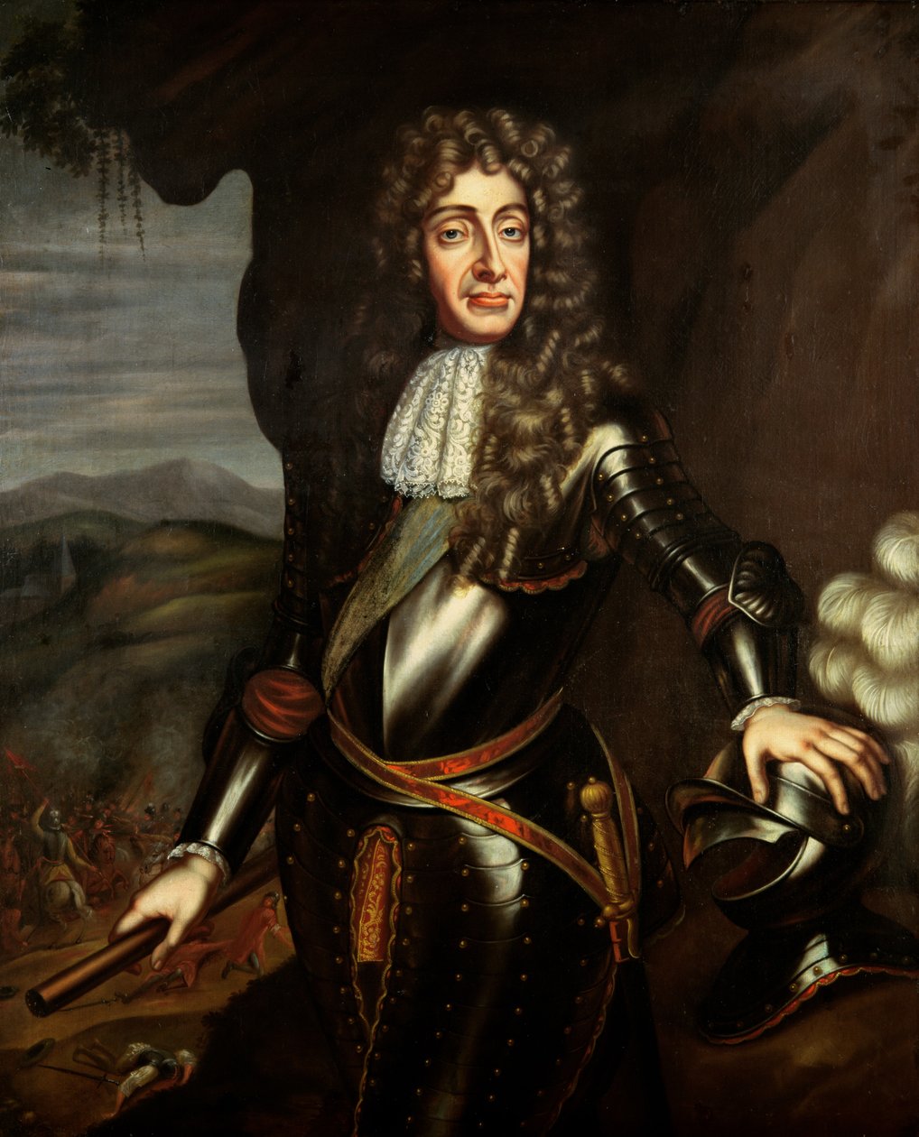 Porträt von Jakob II. (1633-1701) in Rüstung von English School
