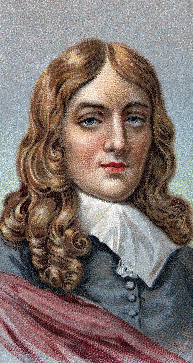 Porträt von John Milton (1608-1674) - Aus der Serie „Leaders of Men“ von English School