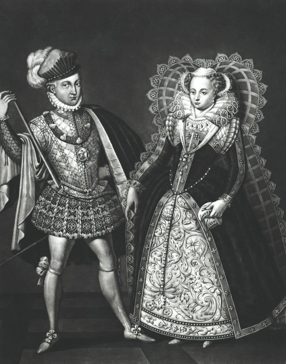Porträt von Maria Stuart (1542-87) und Henry Stewart, Lord Darnley (1545-67), 29. Juni 1565 von English School