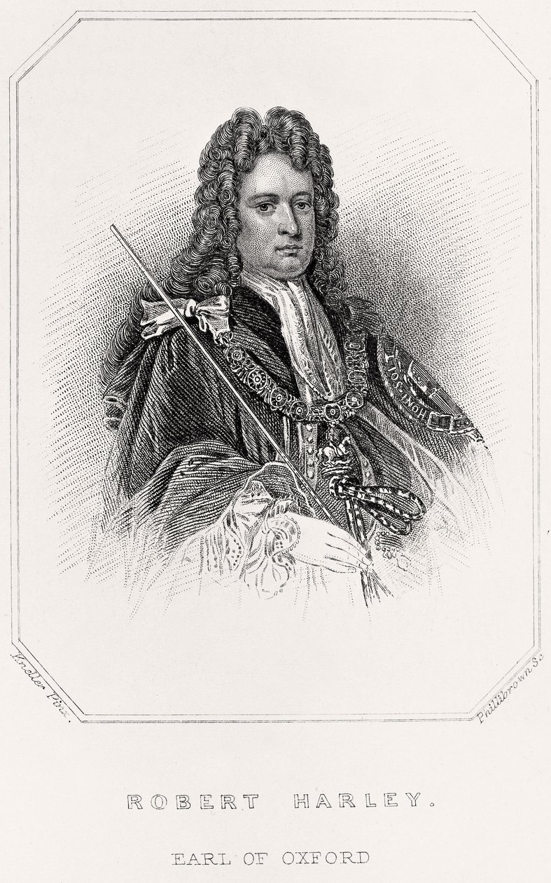 Porträt von Robert Harley, Earl of Oxford von English School