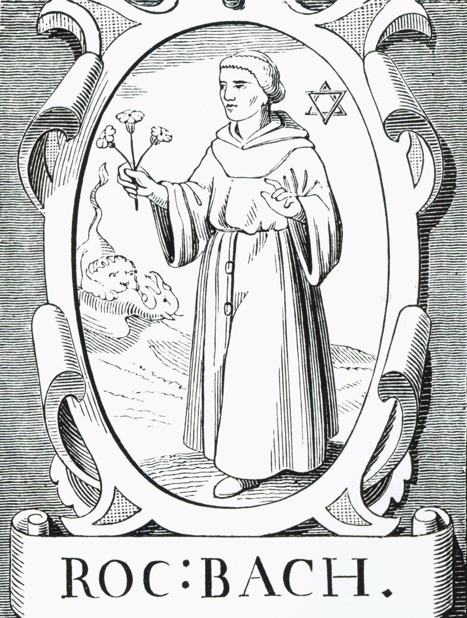 Porträt von Roger Bacon (ca. 1220-92), Illustration aus Wissenschaft und Literatur im Mittelalter und in der Renaissance, geschrieben und graviert von Paul Lacroix, 1878 von English School