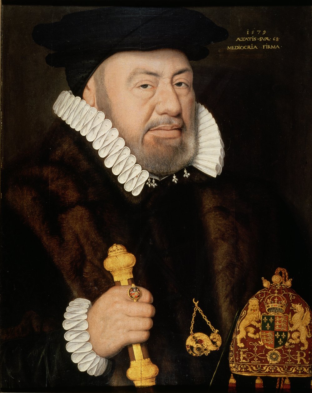 Porträt von Sir Nicholas Bacon (1509-79) 1579 von English School