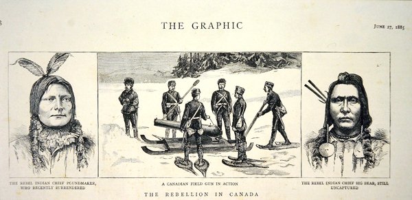 Porträts der Rebellenhäuptlinge Poundmaker und Big Bear, veröffentlicht in 