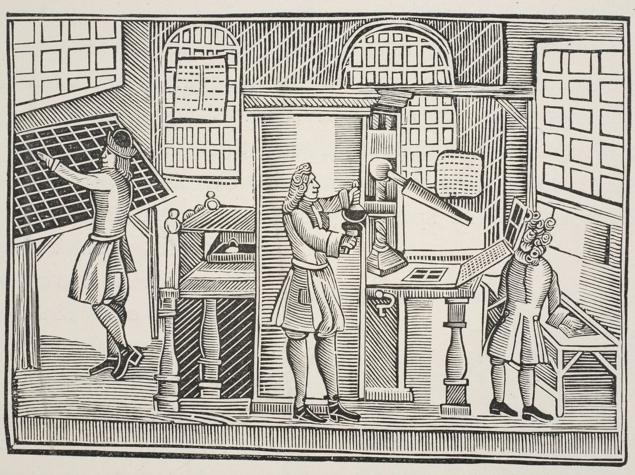 Druckerei, ca. 1710 von English School