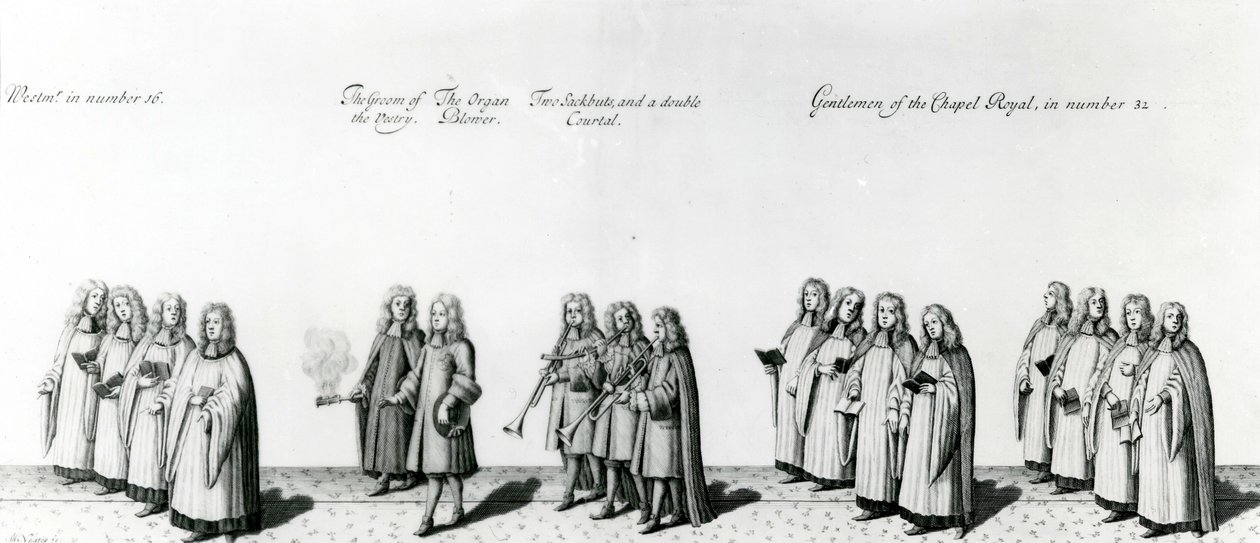 Prozession bei der Krönung von James II. von English School