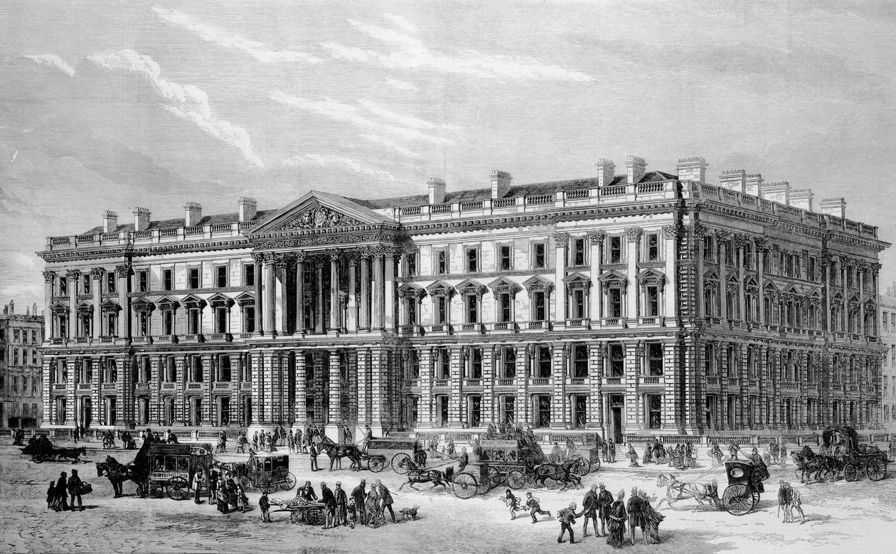 Vorgeschlagene neue Gebäude des General Post Office in St Martin-le-Grand von English School