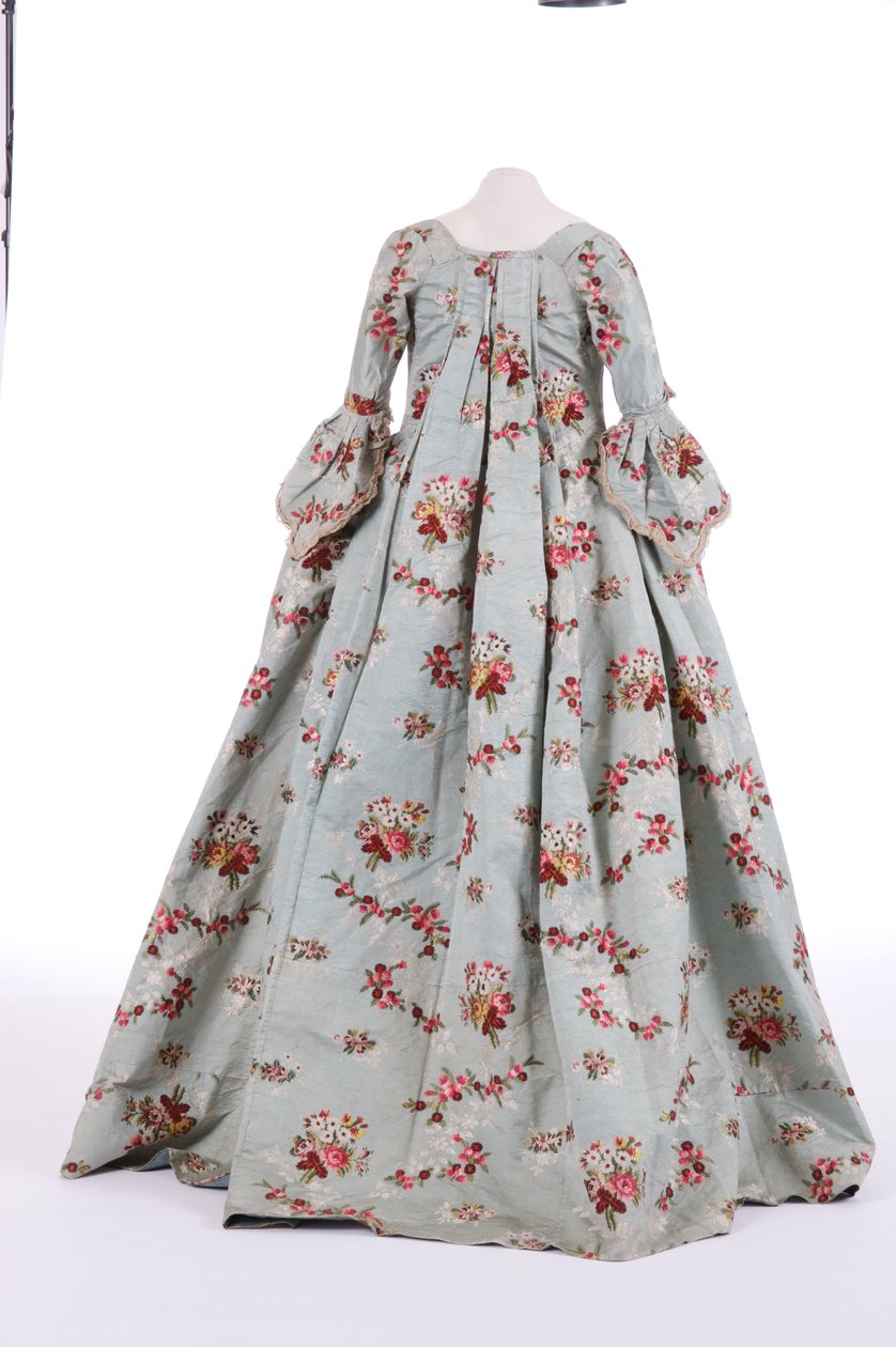Rückansicht eines Sackkleides, 1760er Jahre von English School