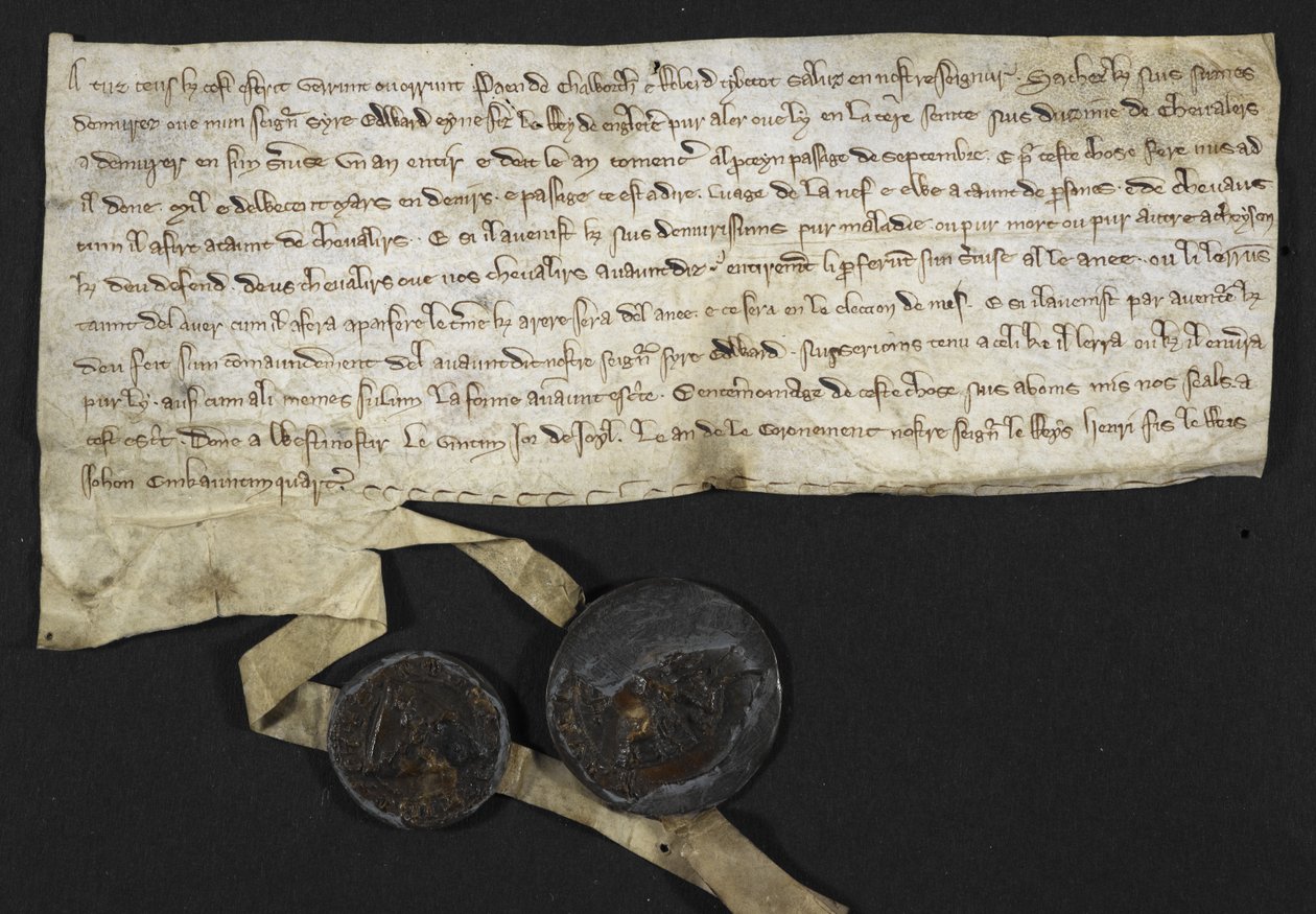 Robert Tybetot: Verpflichtung, im Heiligen Land zu dienen: 1270. Paen de Chaworth: Verpflichtung, im Heiligen Land zu dienen: 1270 von English School