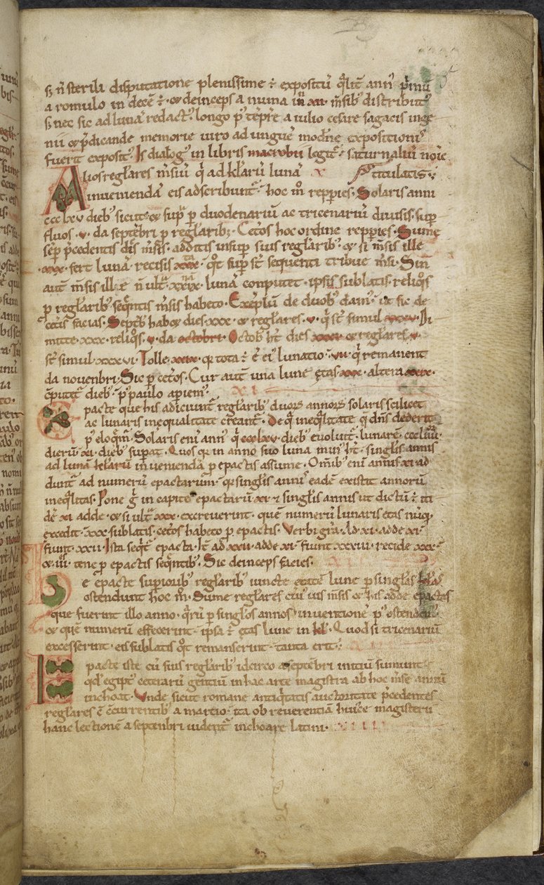Initiale und Randzeichnungen, Computus, Helperic von Auxerre von English School