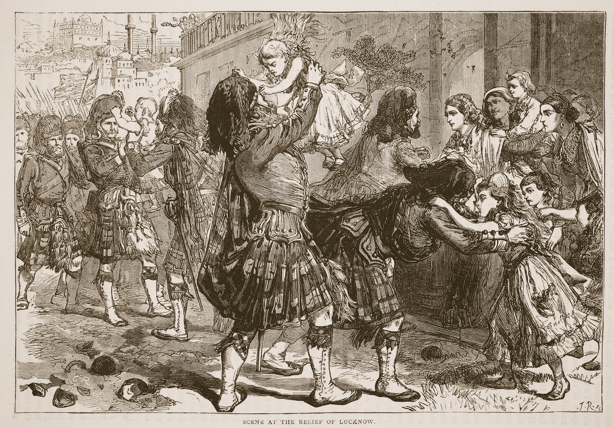 Szene bei der Befreiung von Lucknow, Illustration aus Cassells Illustrierter Geschichte Englands von English School