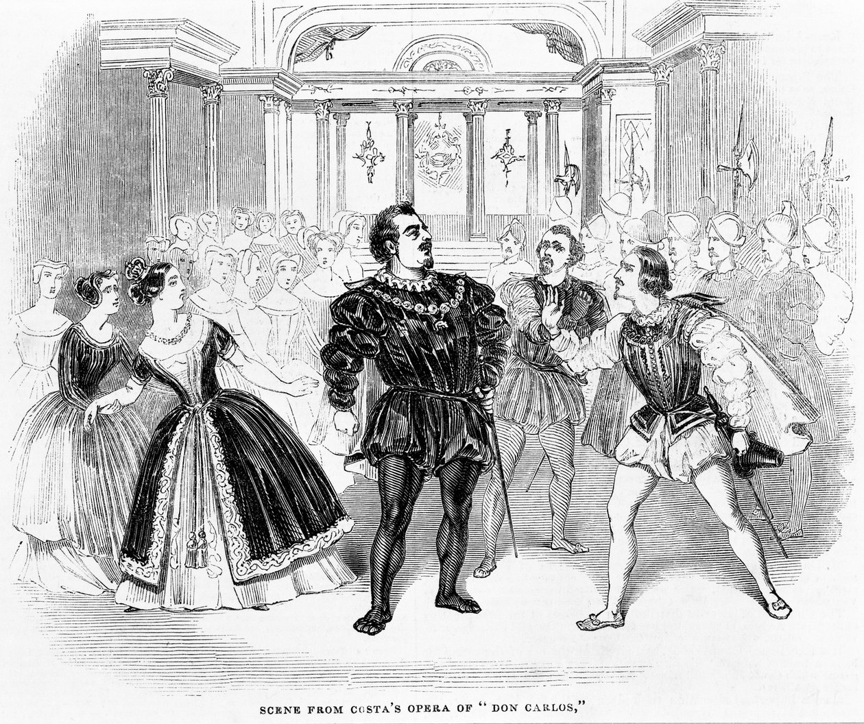 Szene aus Costas Oper Don Carlos, 1844 von English School