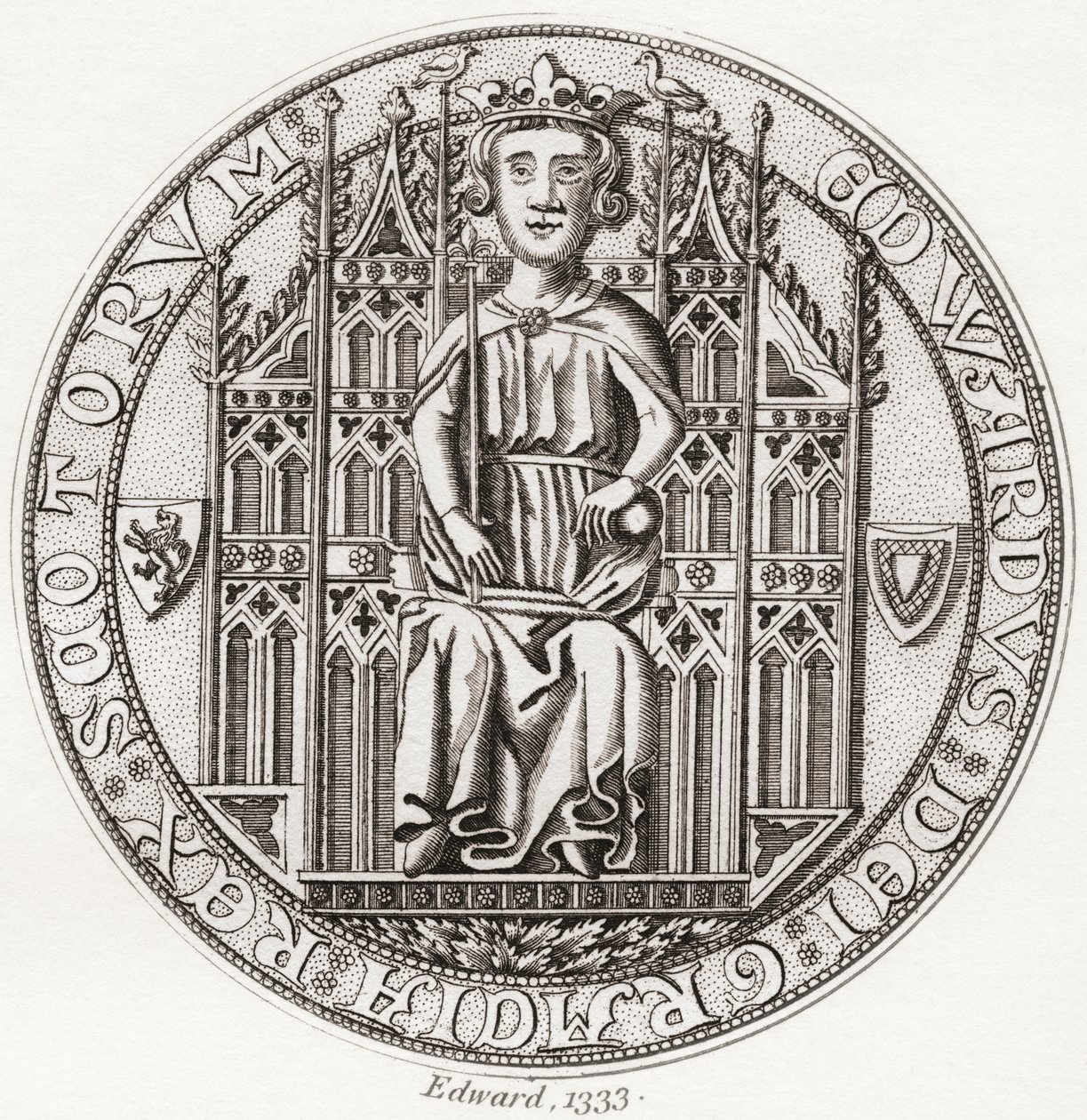 Siegel von Edward Balliol, ca. 1283-1367 von English School