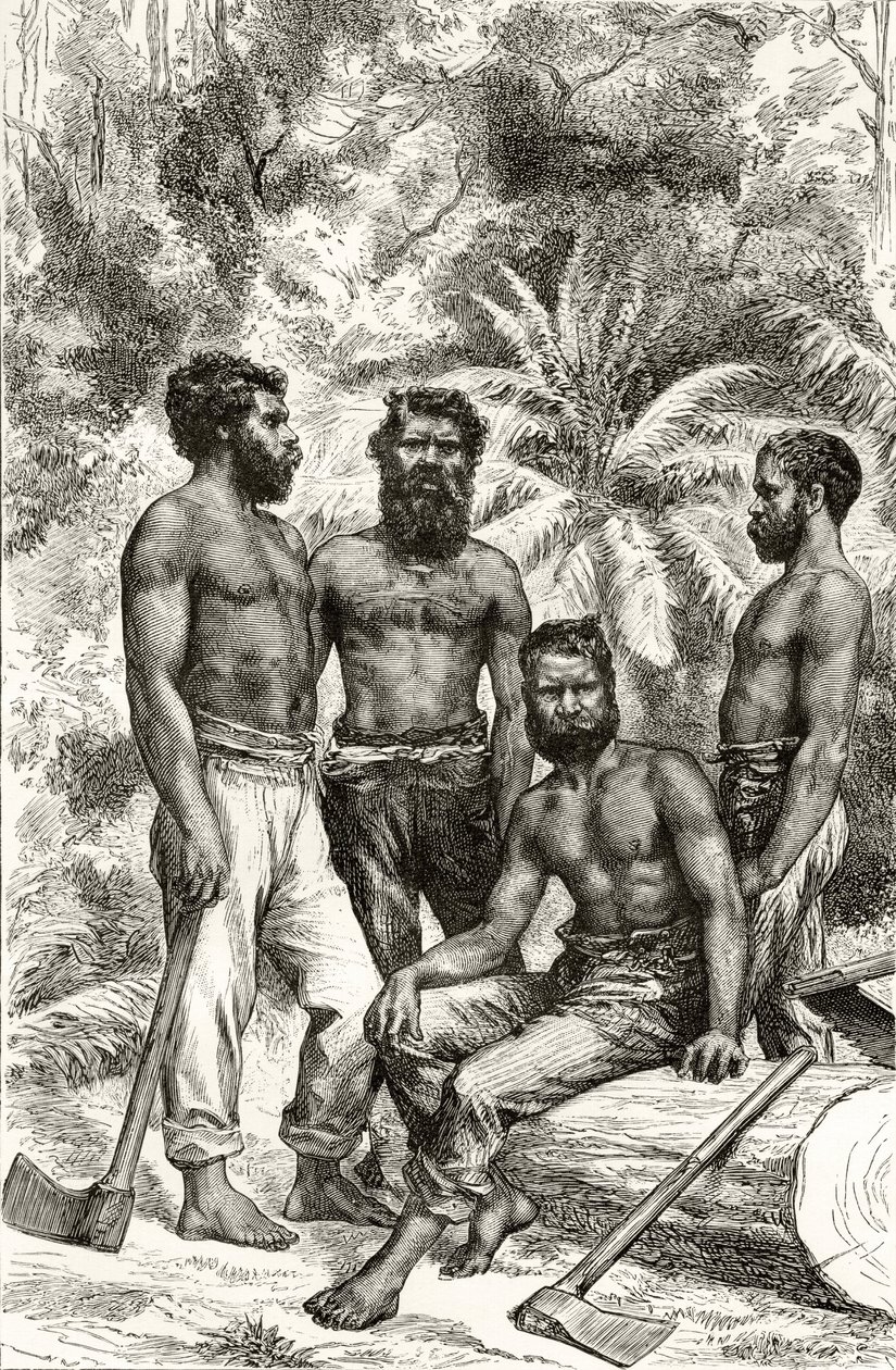 Halbzivilisierte viktorianische Aborigines, aus 