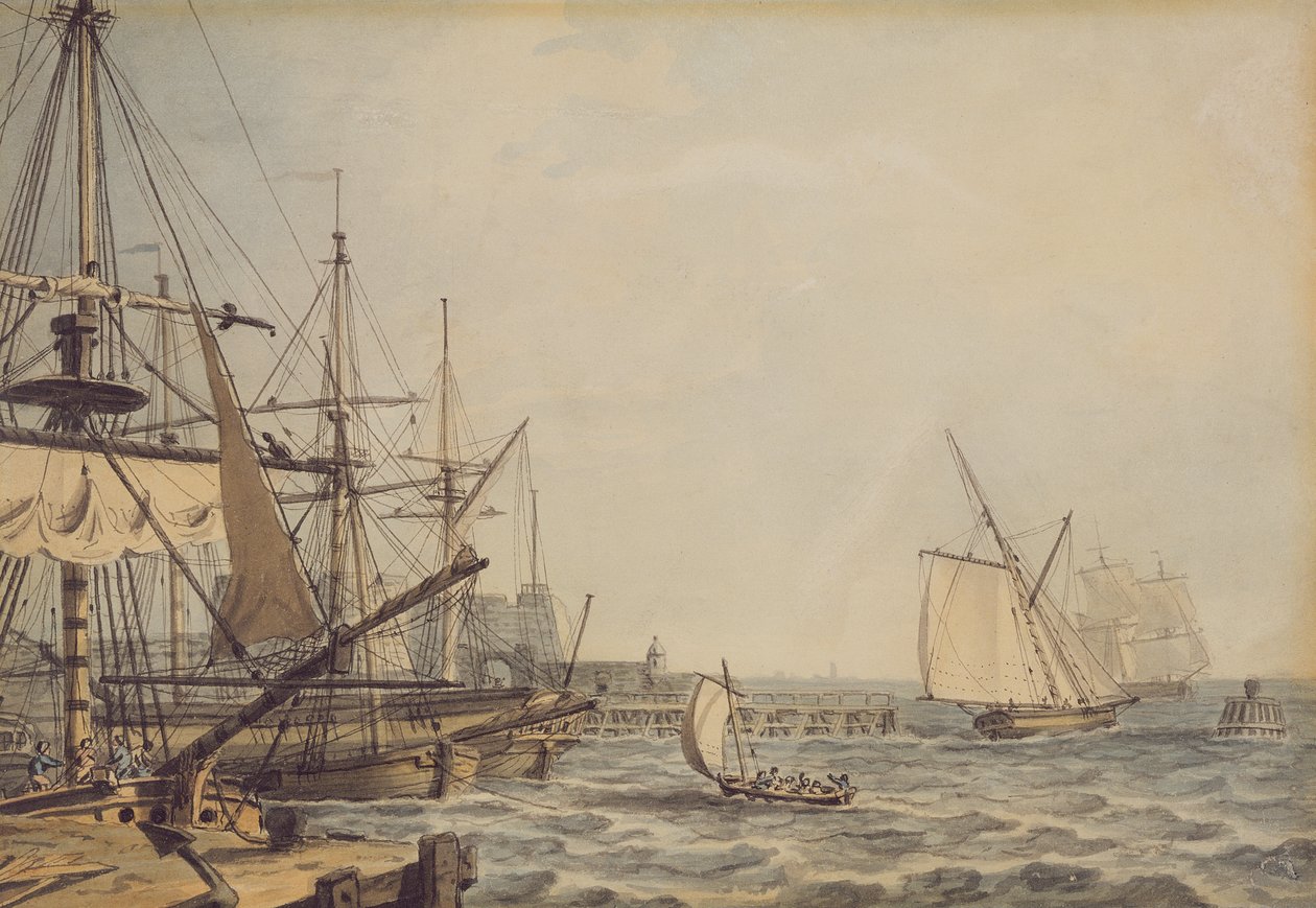Schiffe vor der Mündung des Flusses Hull von English School