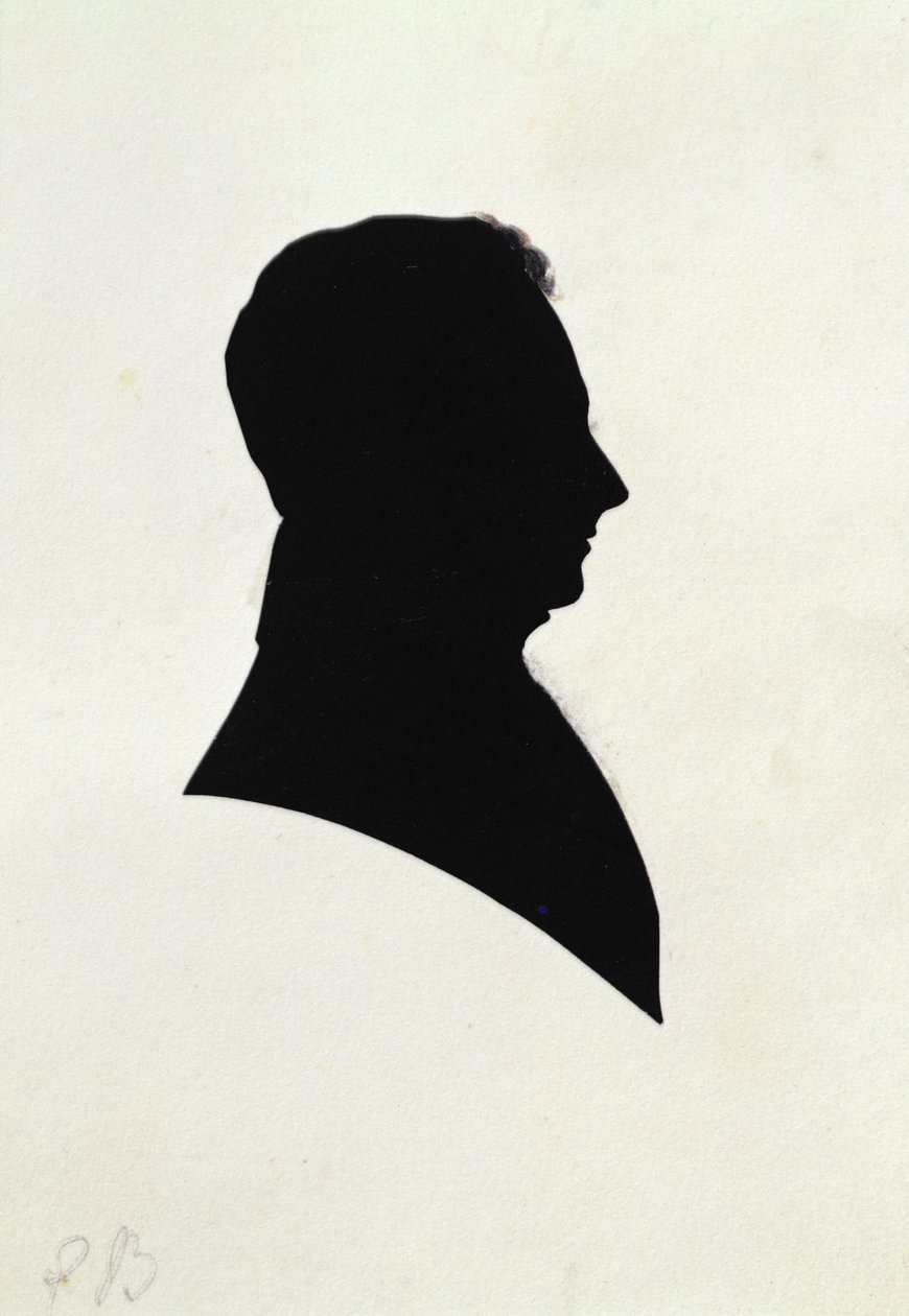 Silhouette von EB, aus Michael Faradays Sammelalbum von English School