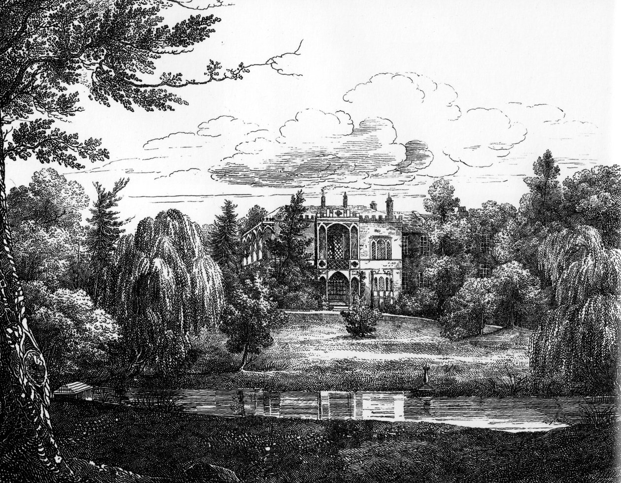 Skizze des Greenbank House, Liverpool von English School