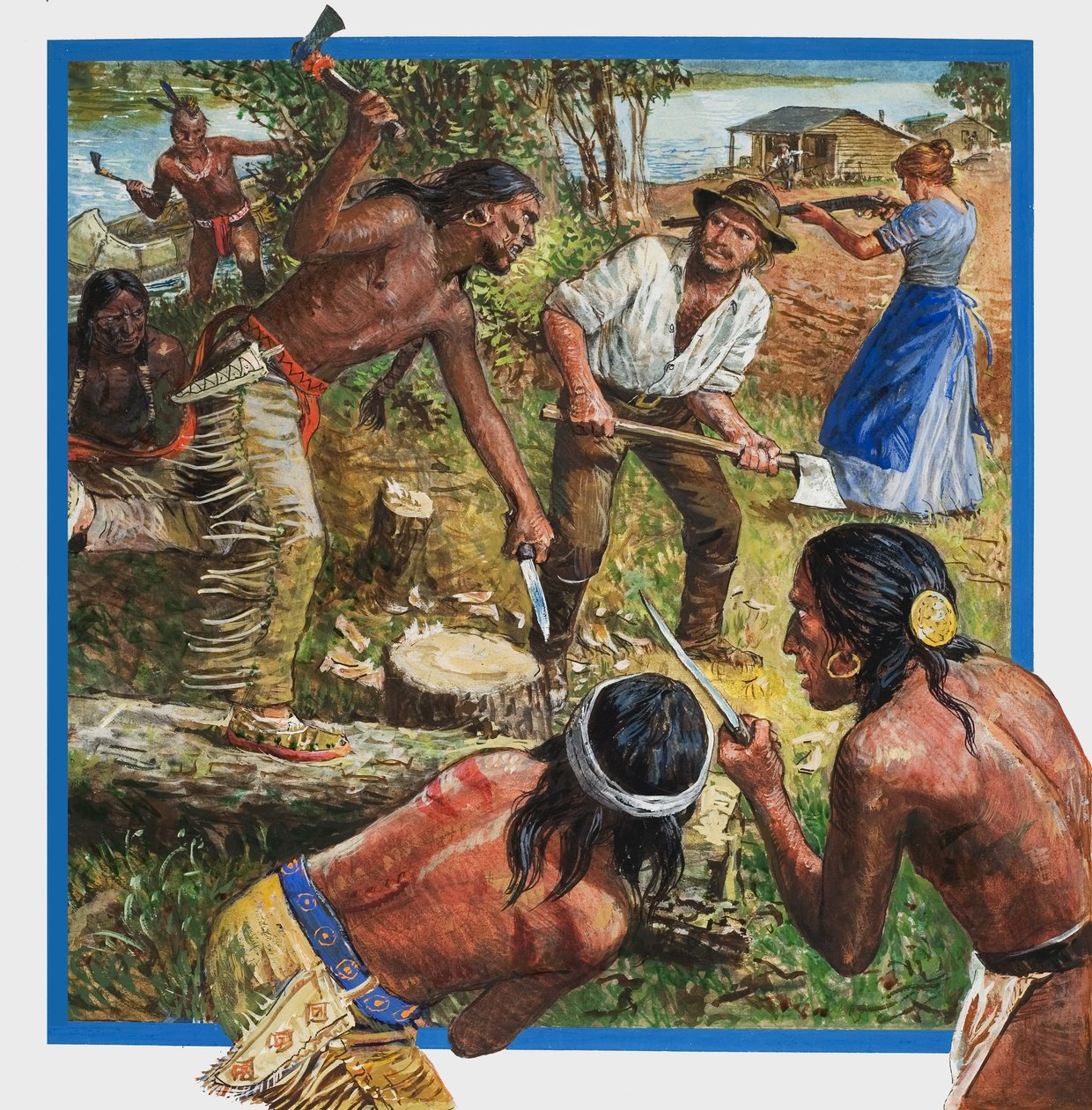 Geschichten aus dem Wilden Westen (Gouache auf Papier) von English School