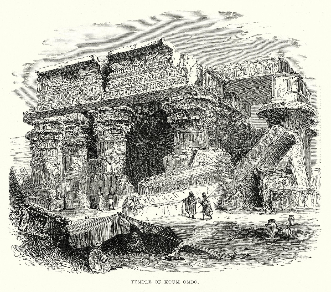 Tempel von Koum Ombo (Gravur) von English School